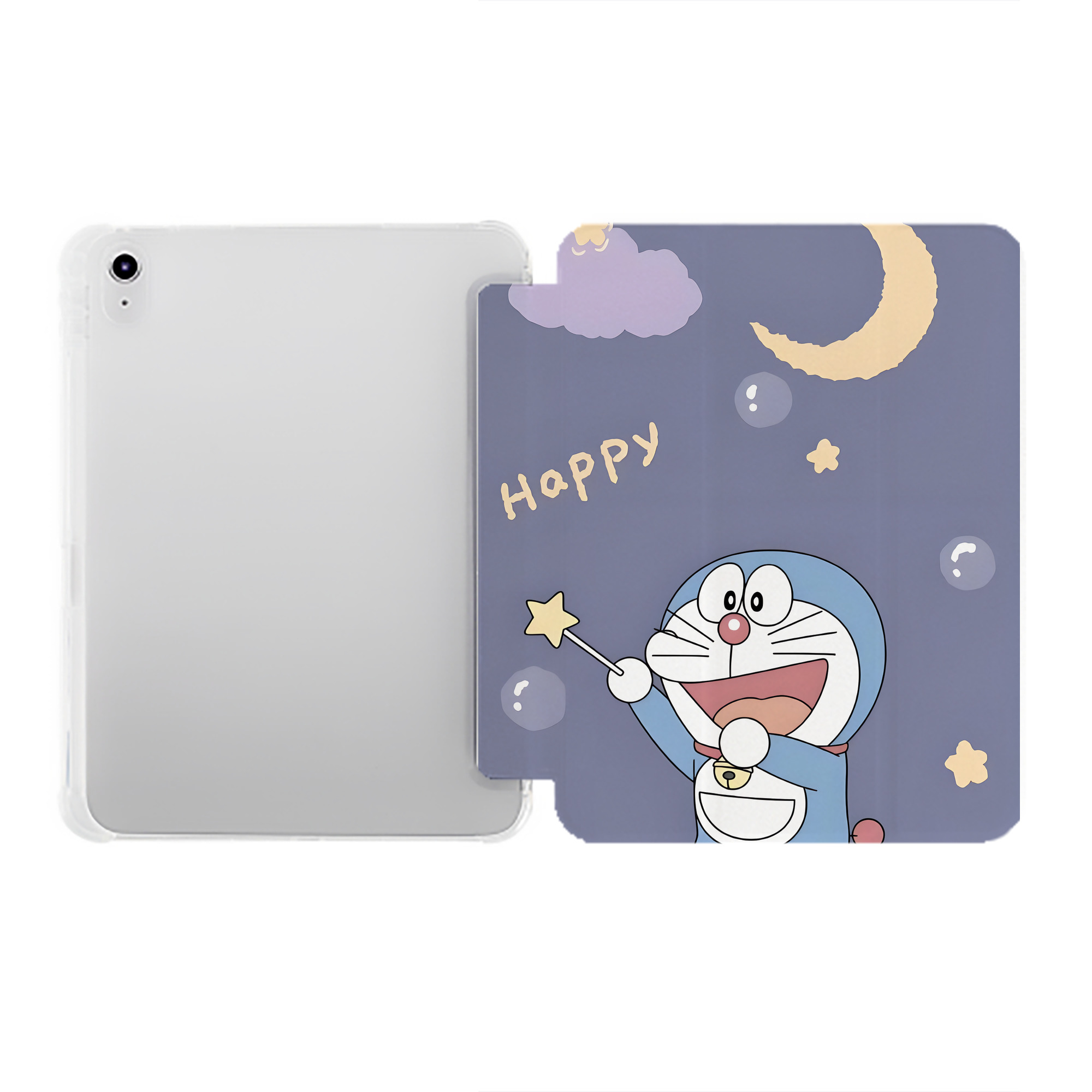（画像用） ドラえもん Doraemon IPad ケース ペン収納付き 三つ折りスタンド PUレザー×シリコン 対応機種9.5/10.5/10.9インチ
